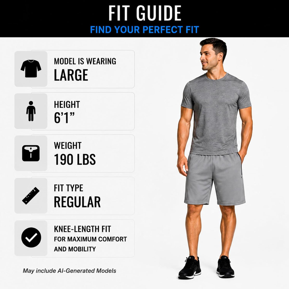 Mens 4 Pack Dry-Fit Athletic Performance Gym Shorts | Lightweight Moisture Wicking Fabric with a Breathable Elastic Waist, Built for Workouts, Running and Active Days, Pockets