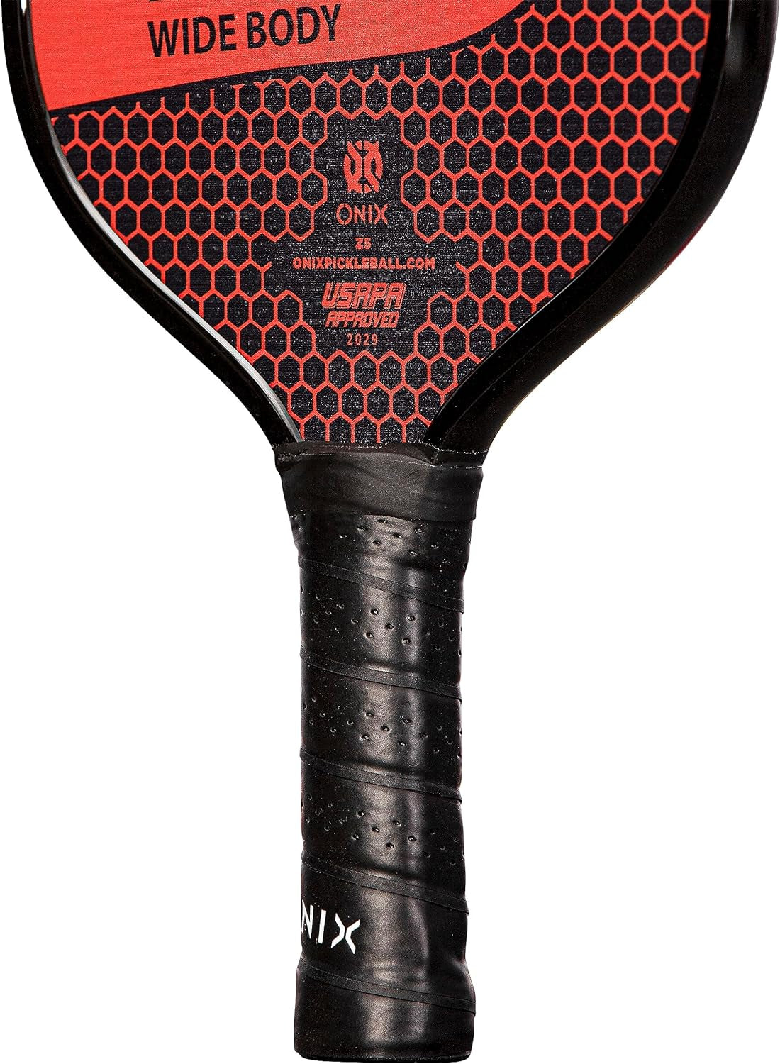 Graphite MOD Z5 Carbon Fiber Pickleball Paddle with Wide-Body Shape. Honeycomb Core, Graphite Face & Cushion Comfort Pickleball Paddle Grip