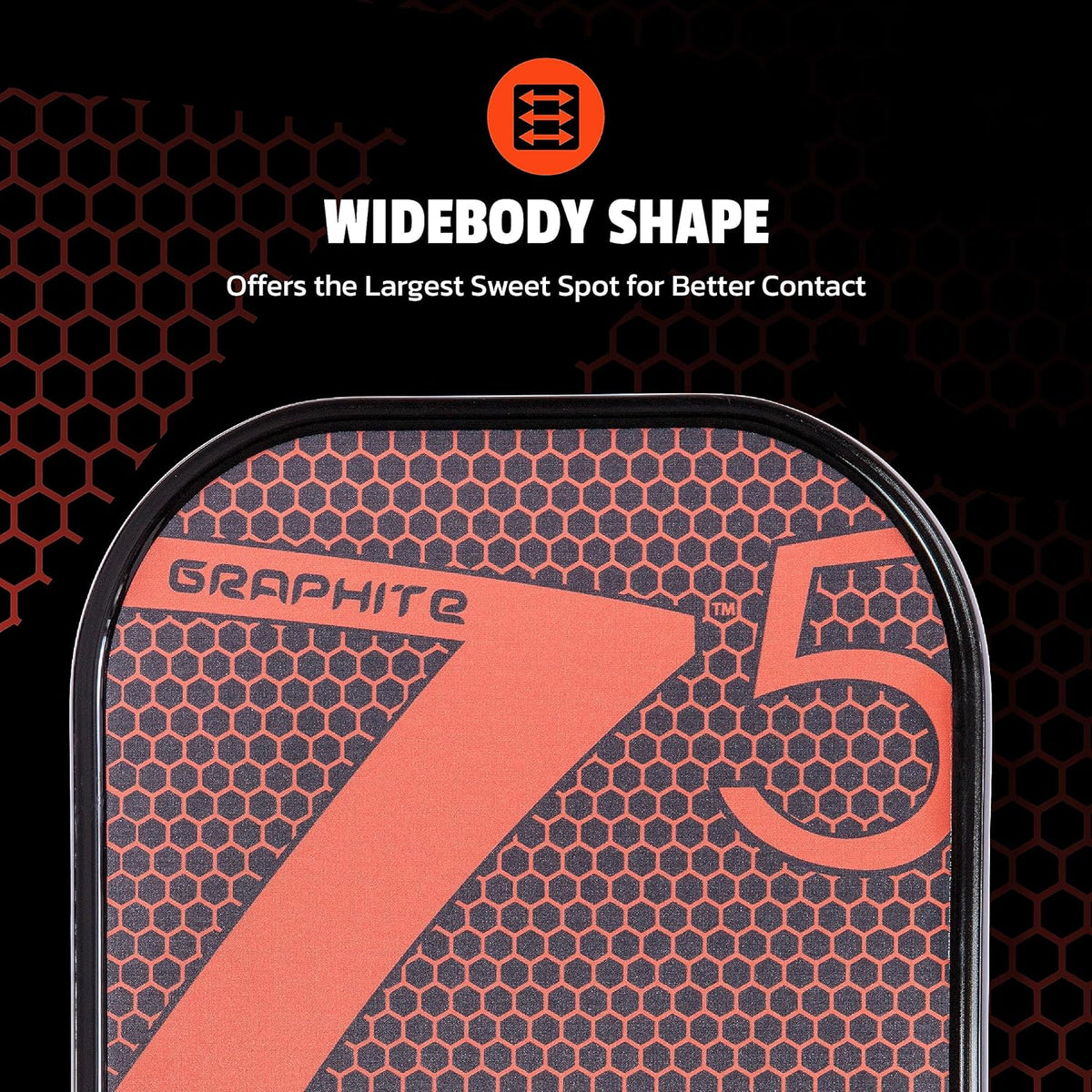 Graphite MOD Z5 Carbon Fiber Pickleball Paddle with Wide-Body Shape. Honeycomb Core, Graphite Face & Cushion Comfort Pickleball Paddle Grip