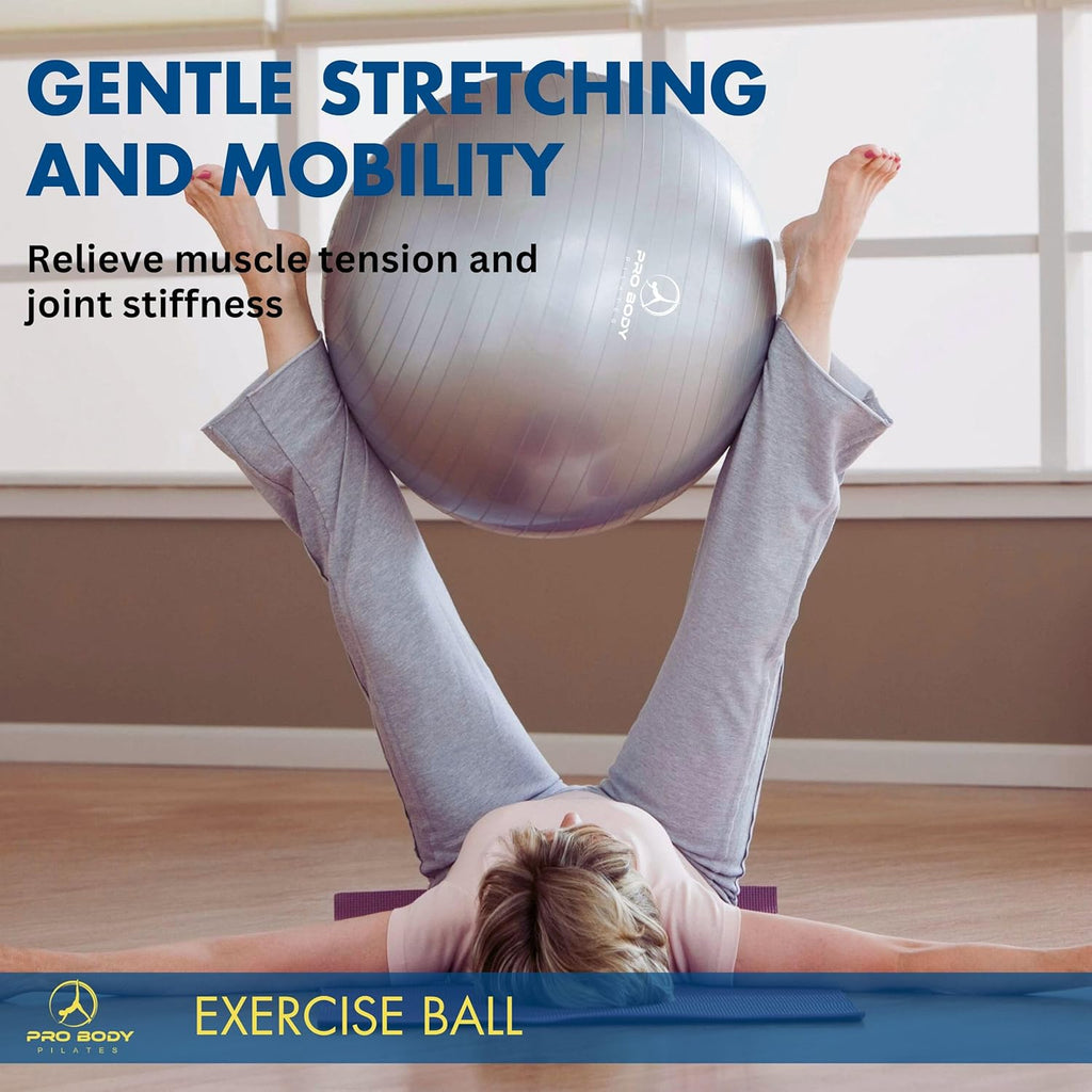 Yoga Ball - Gym Grade Exercise Ball | Sizes 45/55/65/75/85 Cm, 880 Lb Load, CA 10P Cert, PT & Prenatal Use, Recommended by Obs, Pump