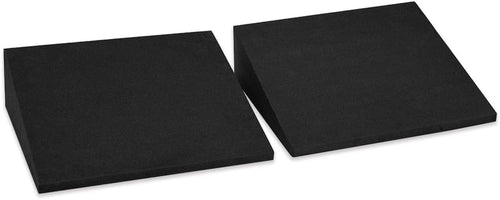 XL Foam Yoga Wedge Blocks, Black, Set of 2, 16.5° Incline, 13" × 12.75" × 3.75", for Yoga, Stretching, Squats & Physical Therapy