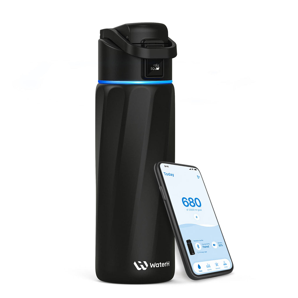 24oz Smart Hydration Tracking Water Bottle - Black