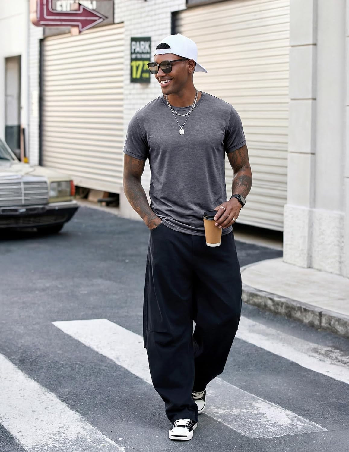 Fashion Mens Short Sleeve Muscle Gym Athletic Cotton Workout T Shirt | Slim Fits,Moisture Wicking，Breathable,Lightweight,Quick Dry,Running,Cycling,Hiking, Outdoor, Sport, Casual, Fishing