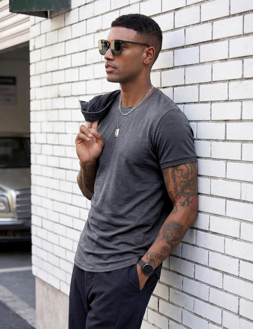 Fashion Mens Short Sleeve Muscle Gym Athletic Cotton Workout T Shirt | Slim Fits,Moisture Wicking，Breathable,Lightweight,Quick Dry,Running,Cycling,Hiking, Outdoor, Sport, Casual, Fishing