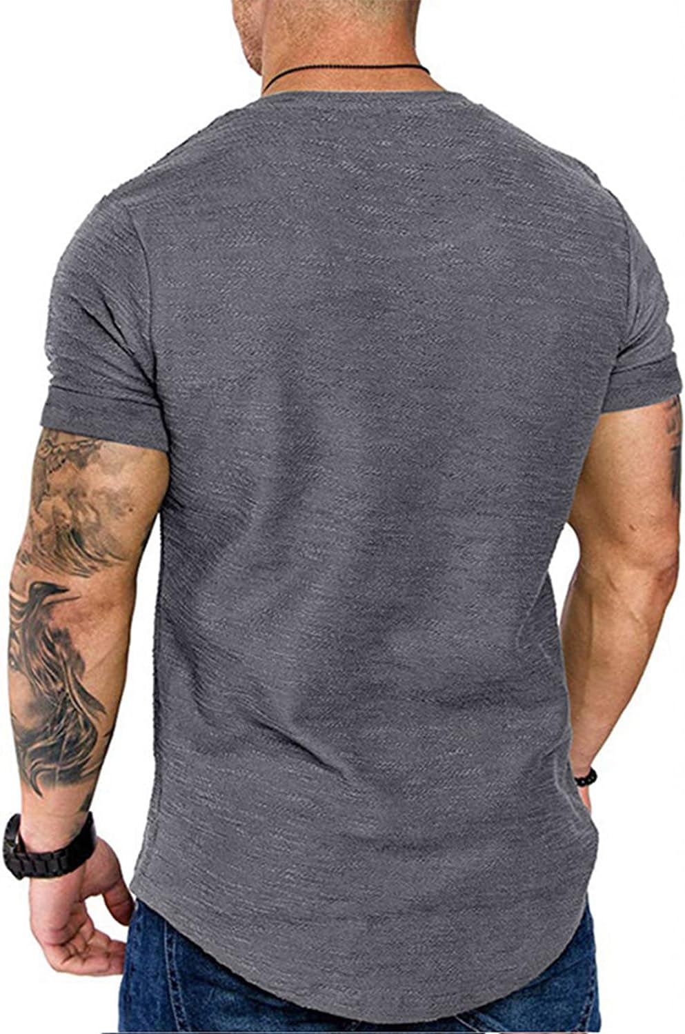 Fashion Mens Short Sleeve Muscle Gym Athletic Cotton Workout T Shirt | Slim Fits,Moisture Wicking，Breathable,Lightweight,Quick Dry,Running,Cycling,Hiking, Outdoor, Sport, Casual, Fishing